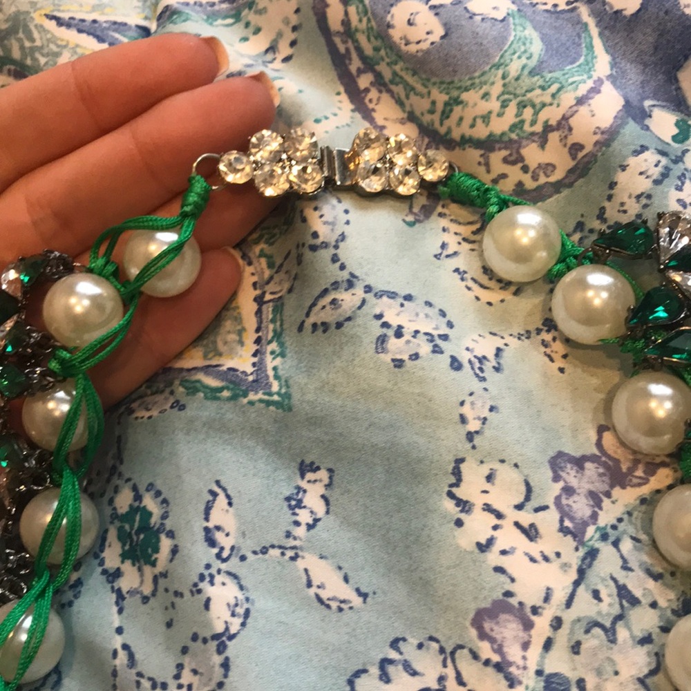 Pearl Crystallized Statement Necklace - image 4